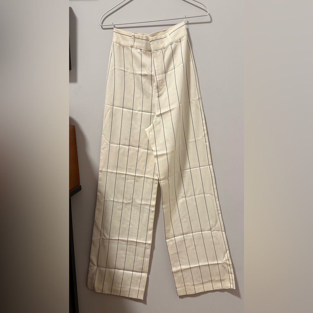 & Other Stories Cream and Black Striped Trousers - image 1